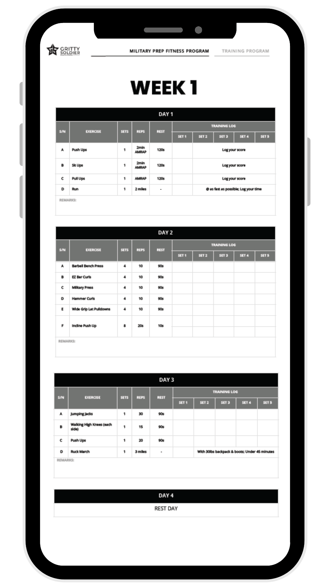 Soldier Army Daily Workout Military Preparation Fitness Program