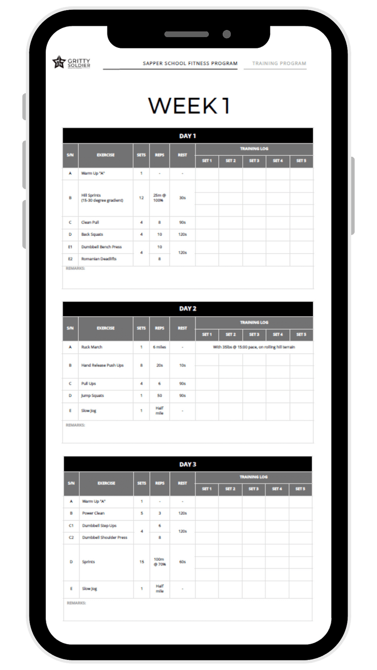 Sapper School Fitness Program (8-Weeks)