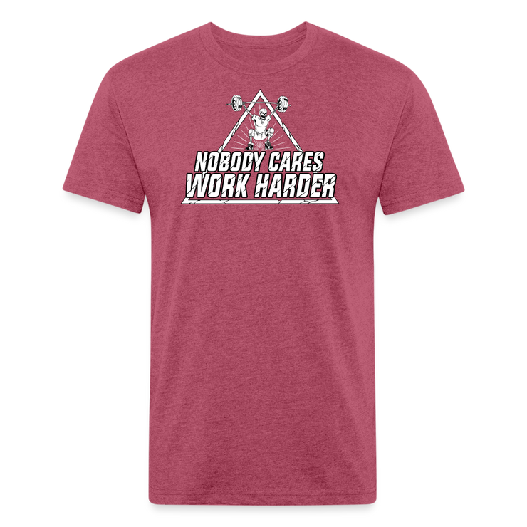Nobody Cares Work Harder T-Shirt - heather burgundy