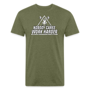 Nobody Cares Work Harder T-Shirt - heather military green